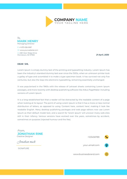 Corporate letterhead Design Fully Editable Professional Letterhead