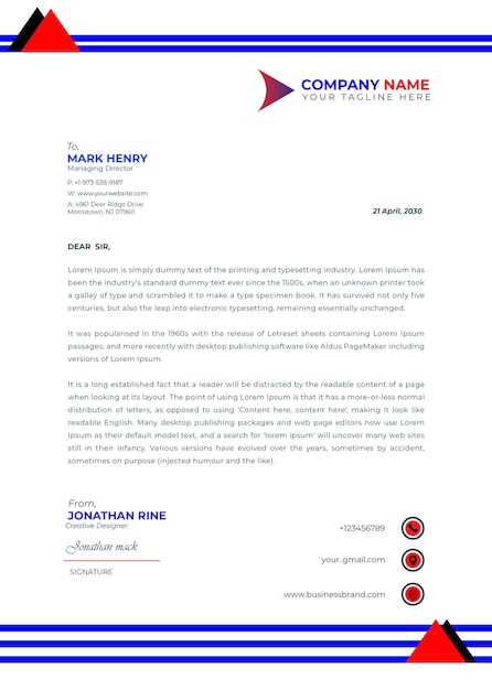 Corporate letterhead Design Template Fully Editable Professional Letterhead