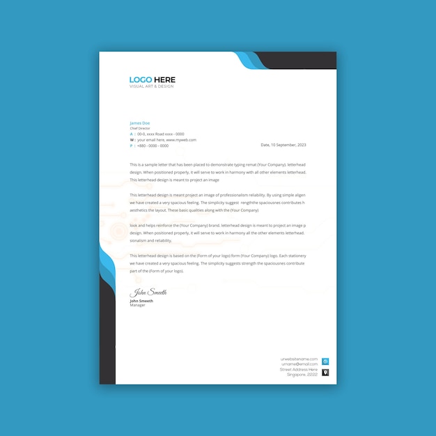 Corporate letterhead template