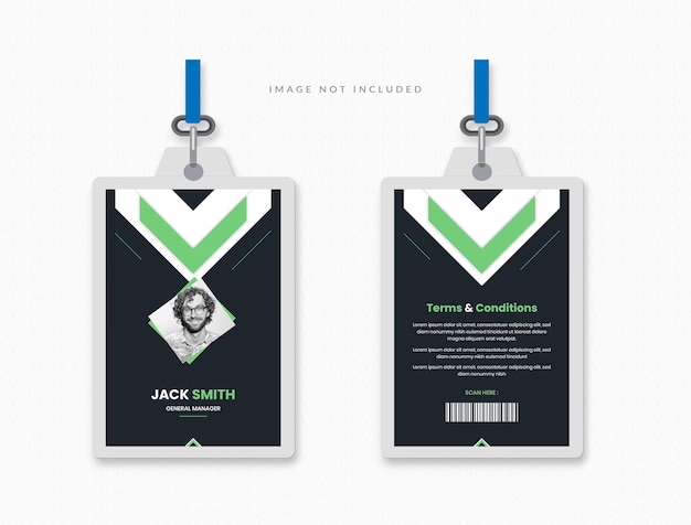 PSD corporate modern company employee id card template corporate business template badge pass