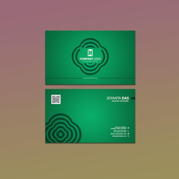 Corporate modern creative and clean green business card template