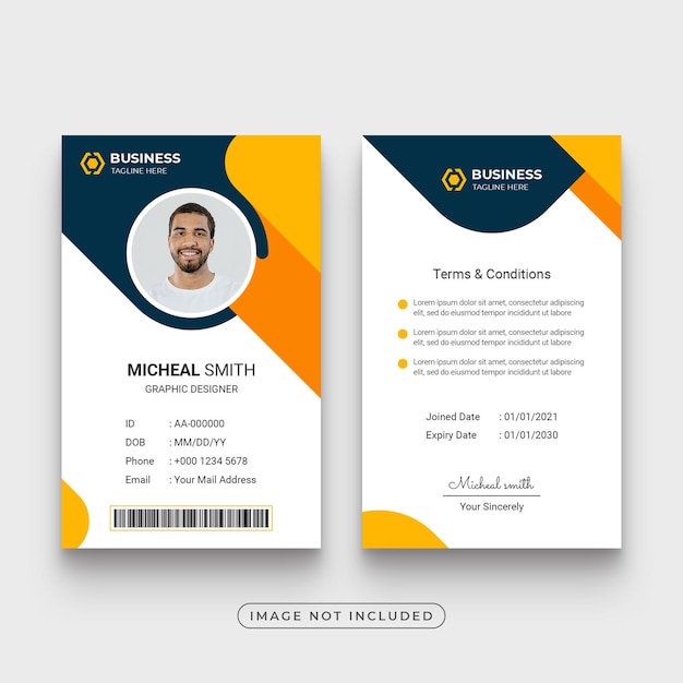 Corporate office employee id card template