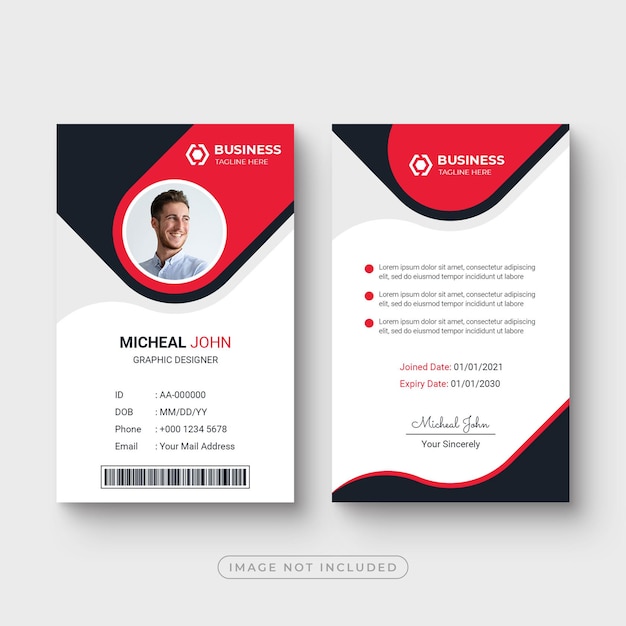 Corporate office employee id card template