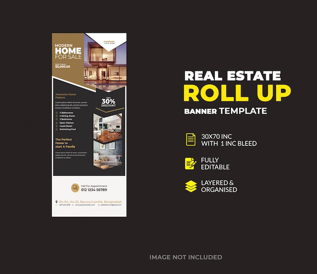 Corporate real estate roll up banner template 