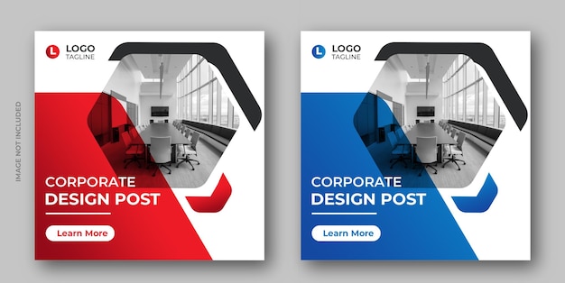 Corporate sales banners for social media marketing web template