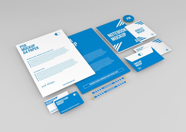 Corporate stationery set branding mockup