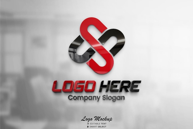 PSD corporate wall logo mockup