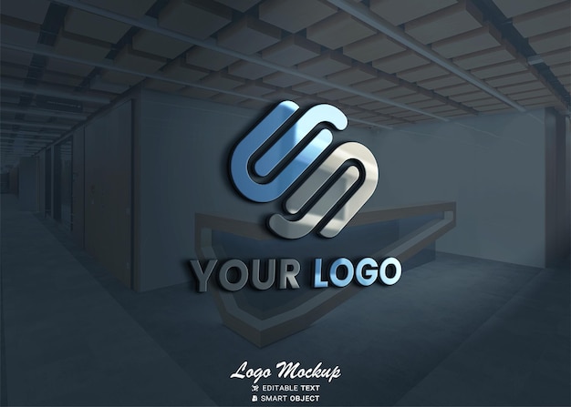 corporate wall logo mockup