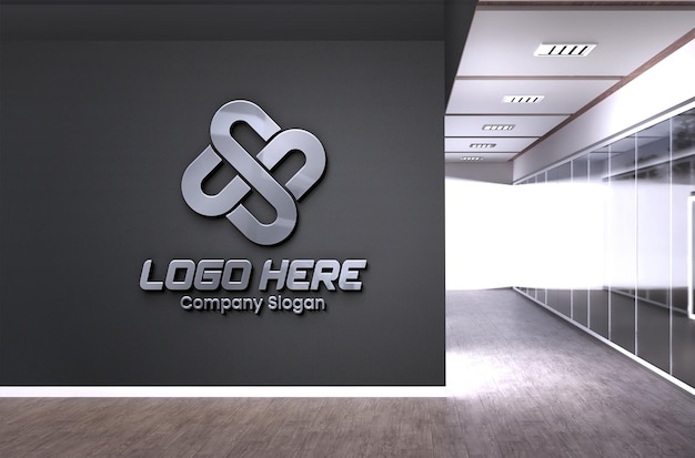 corporate wall logo mockup