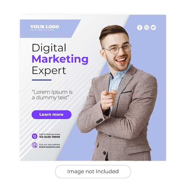 Corporative instagram square banner template Free Psd