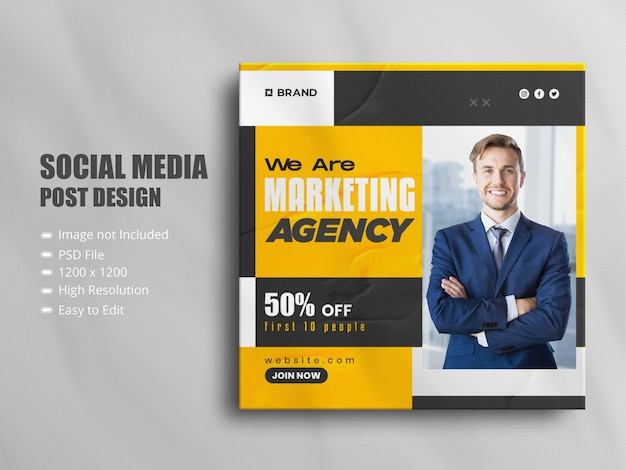 Corporative Instagram square banner template