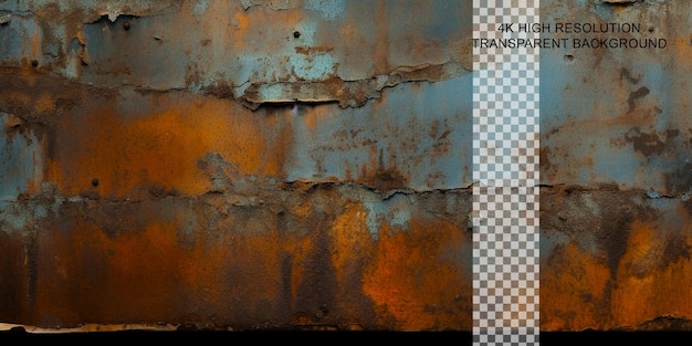 Corroded Metal Surface texture background grunge texture on transparent background