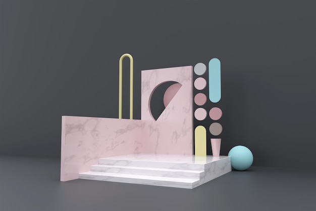 Cosmetic 3D Podium Design Rendering