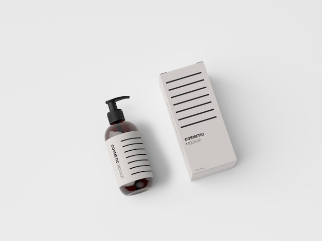 Cosmetic Bottle Packaging Showcase Mockup