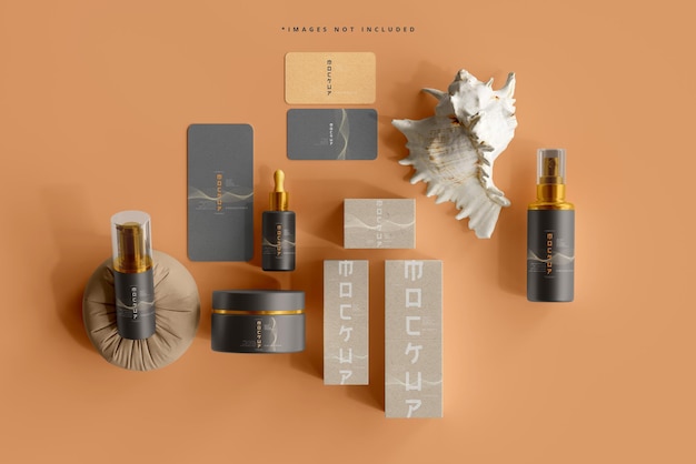 PSD cosmetic branding mockup scene