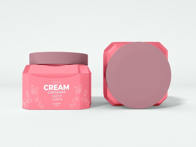 Cosmetic Cream Container Packaging Mockup