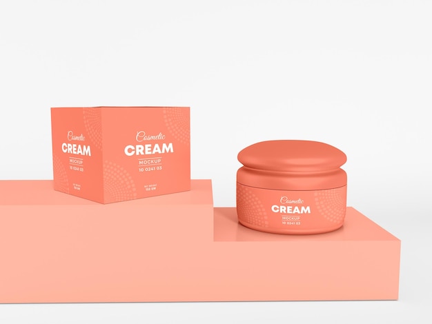 Cosmetic Cream Container Packaging Mockup