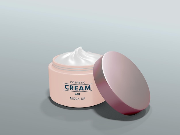 Cosmetic cream jar beauty mockup