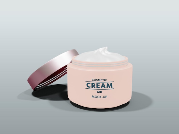 Cosmetic cream jar beauty mockup