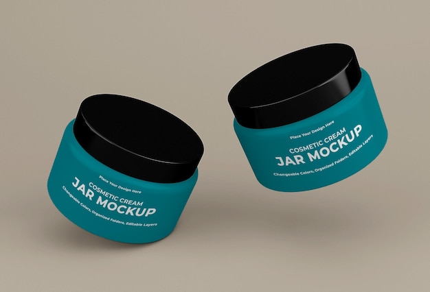 cosmetic cream jar mockup design