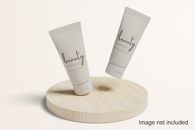 Cosmetic Cream Tube Branding Mockup