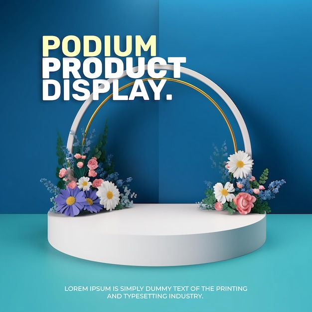 Cosmetic display product natural podium stand luxury podium scene for product display 3d rendering