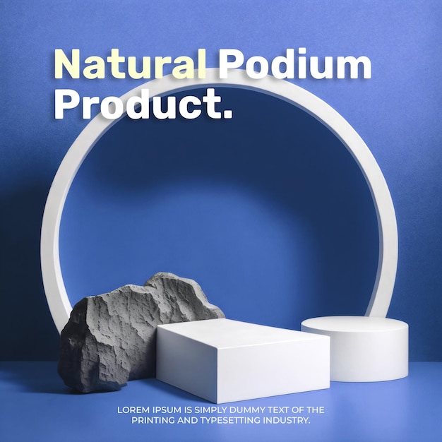 PSD cosmetic display product natural podium stand summer podium scene for product display 3d rendering