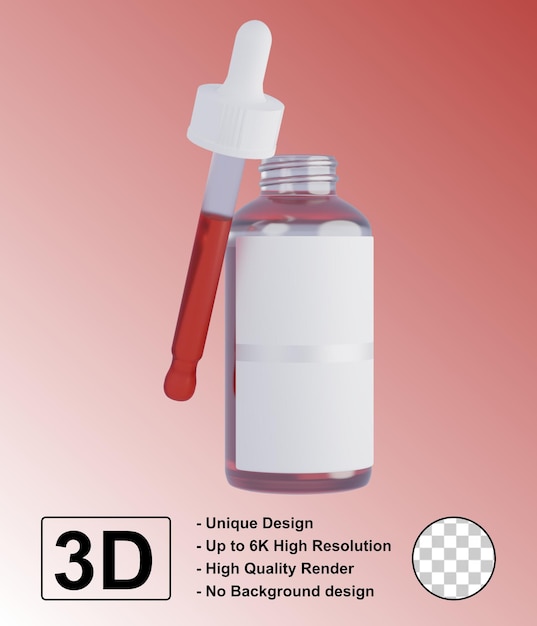 Cosmetic Dropper Bottle Makeup 3D illustration