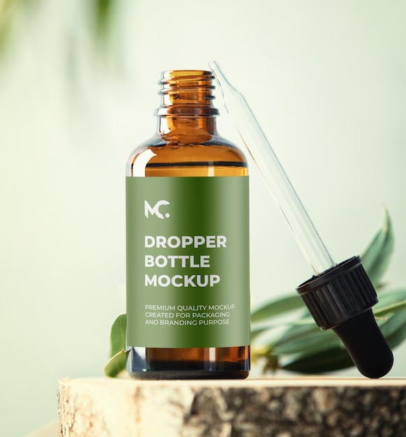 cosmetic dropper bottle mockup design psd