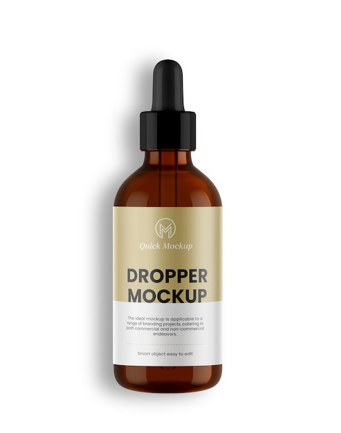 PSD cosmetic dropper bottle mockup design