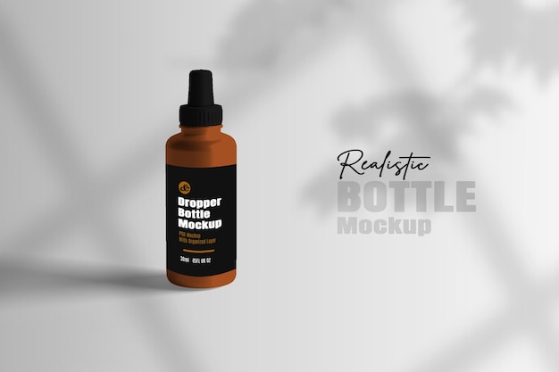 Cosmetic dropper bottle mockup Medical serum dropper bottle 3d mockup