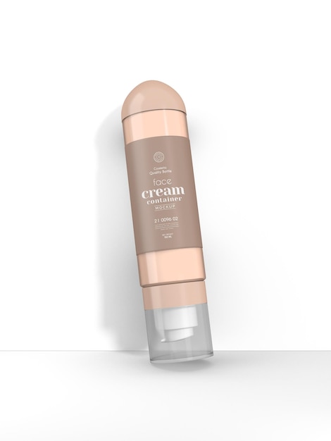 Cosmetic Face Cream Container Pump Bottle Branding Mockup