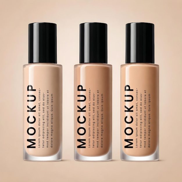 PSD cosmetic foundation bottle mockup