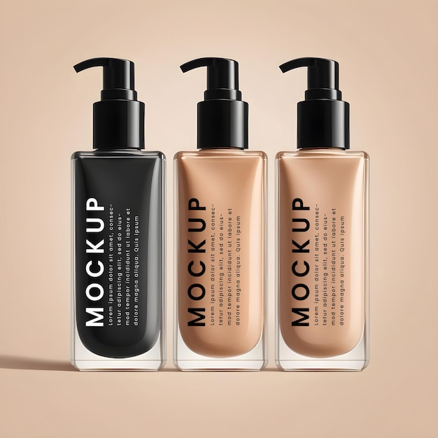 PSD cosmetic foundation bottle mockup