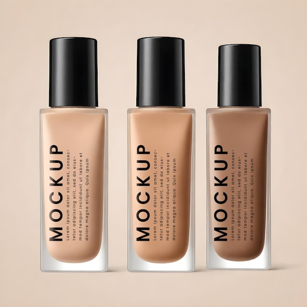 PSD cosmetic foundation bottle mockup