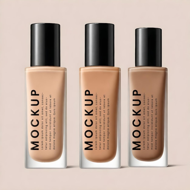 PSD cosmetic foundation bottle mockup