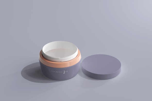 Cosmetic Jar Mockup with lid