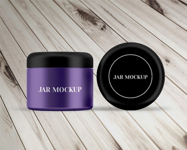 cosmetic jar packaging mockup