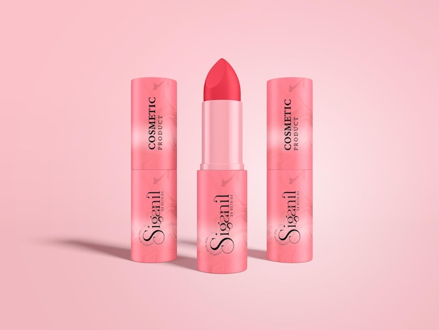 Cosmetic Lipstick Branding Mockup