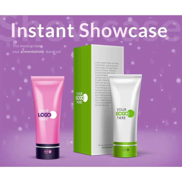 Cosmetic packaging mock up