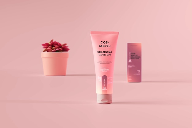 Cosmetic Packaging Mockup Scene