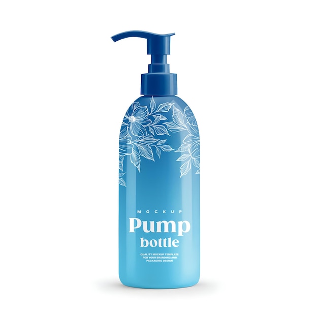 PSD cosmetic pump bottle mockup