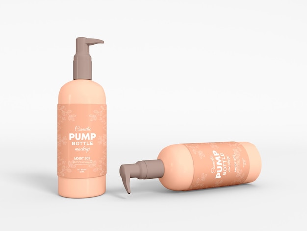 Cosmetic Pump Bottle Packaging Mockup