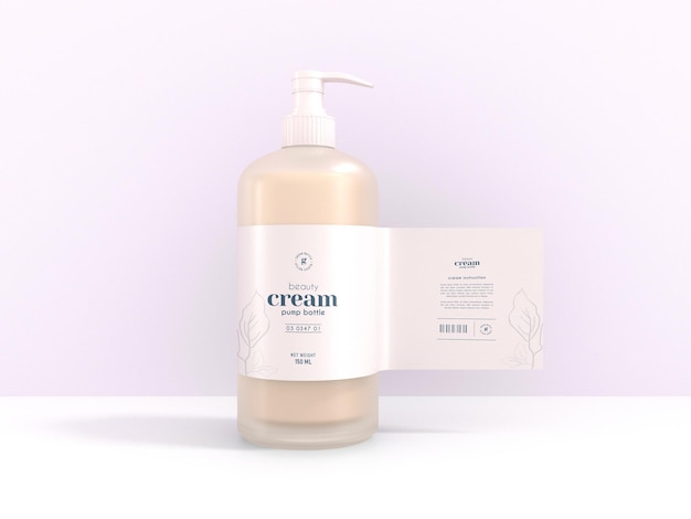 Cosmetic Pump Bottle Packaging Mockup