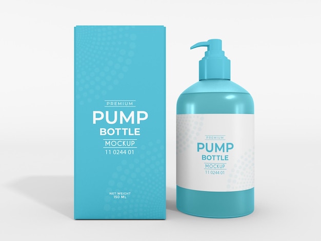 Cosmetic Pump Bottle Packaging Mockup