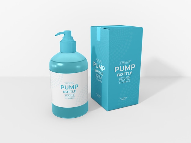 Cosmetic Pump Bottle Packaging Mockup