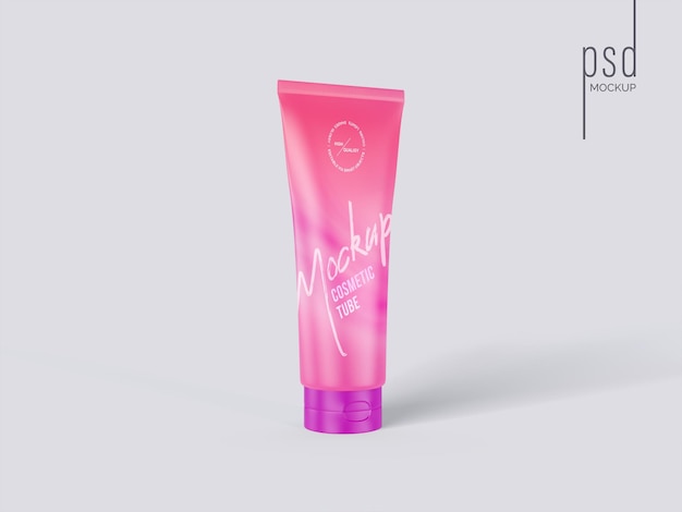 Cosmetic realistic cream tube product packaging mockup