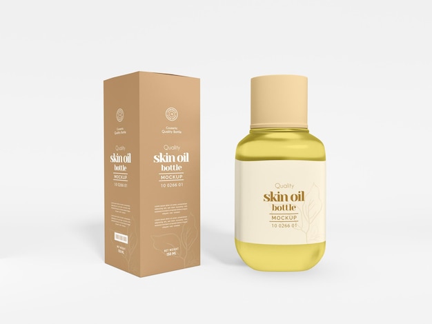 Cosmetic Skin Oil Bottle Packaging Mockup