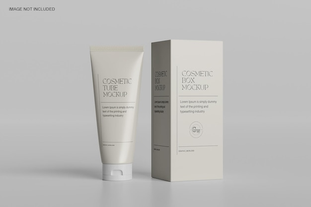 cosmetic tube and box mockup