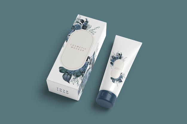 Cosmetic Tube Mockup Showcasing Beauty Product Elegance